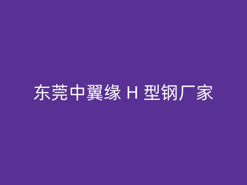 東莞中翼緣 H 型鋼廠家