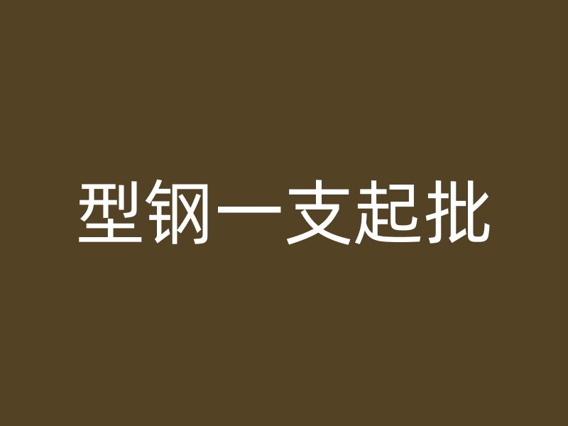 型鋼一支起批