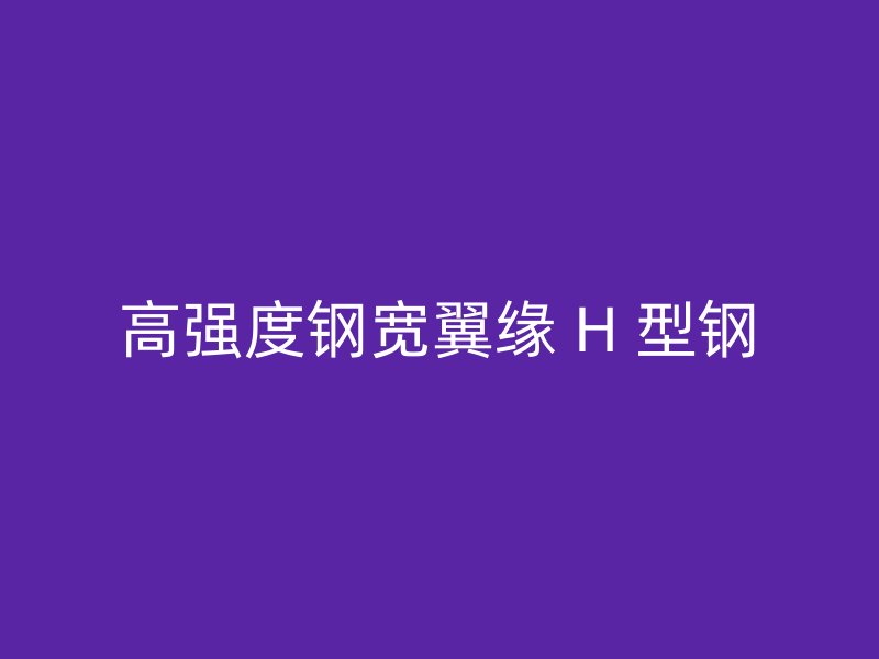 高強度鋼寬翼緣 H 型鋼