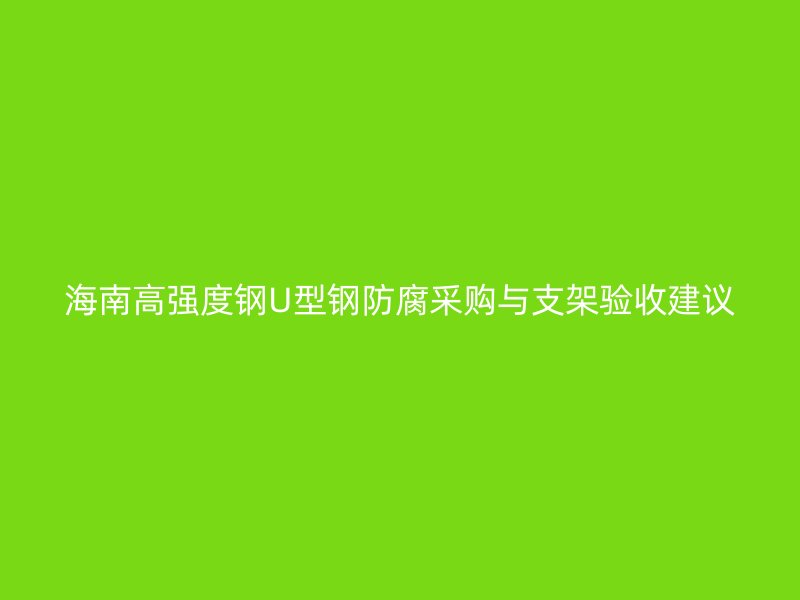 海南高強度鋼U型鋼防腐采購與支架驗收建議