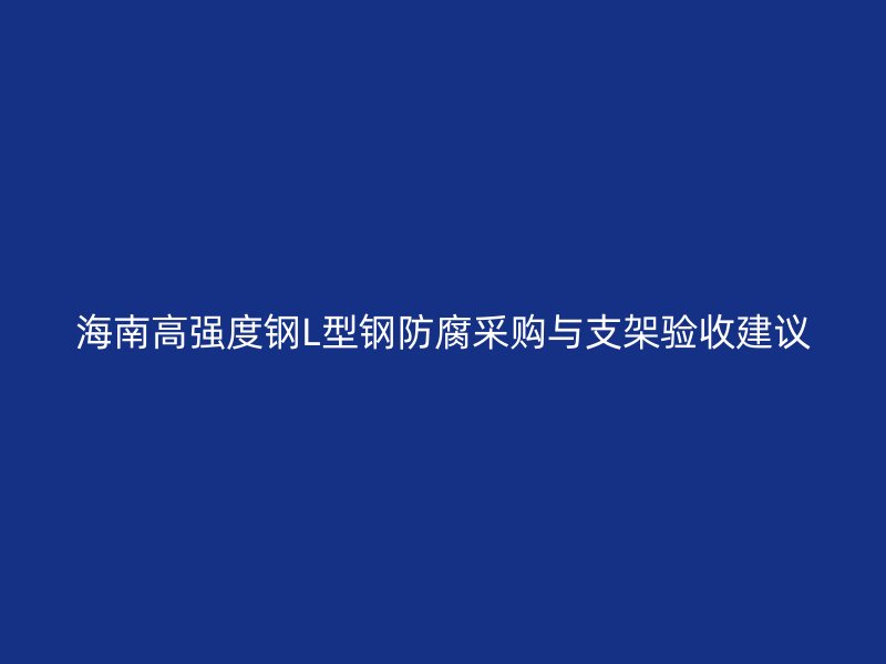 海南高強度鋼L型鋼防腐采購與支架驗收建議