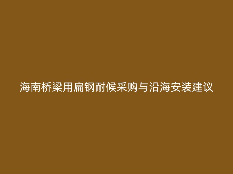 海南橋梁用扁鋼耐候采購與沿海安裝建議