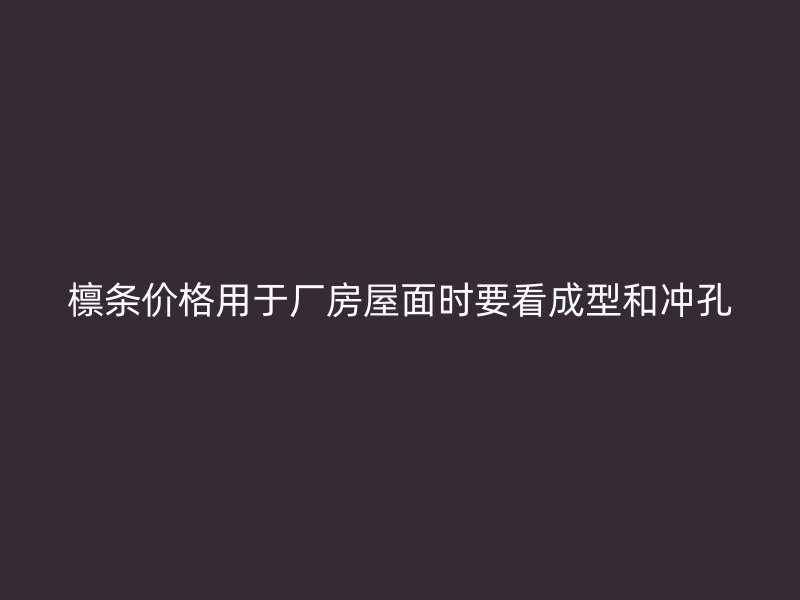 檁條價格用于廠房屋面時要看成型和沖孔