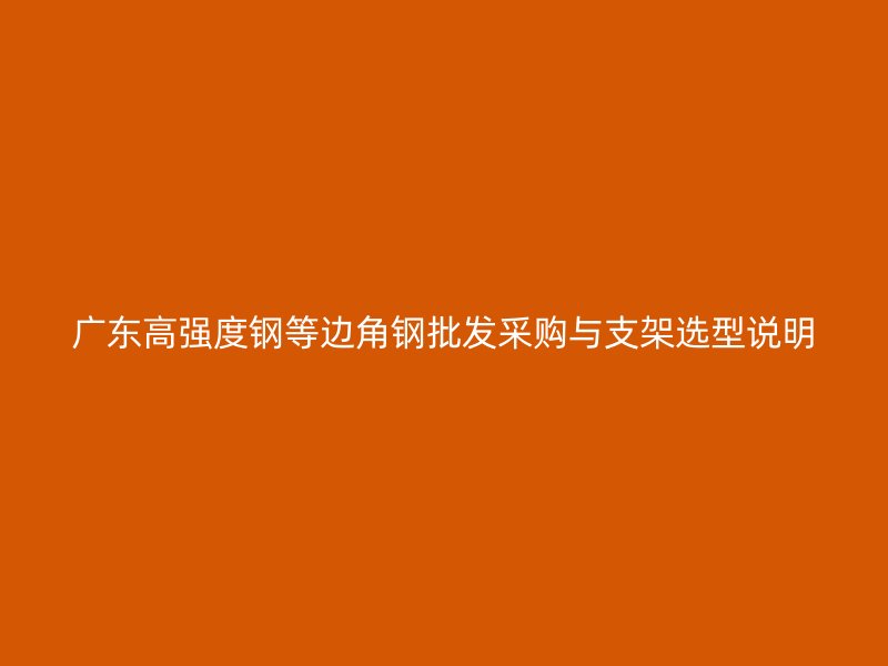 廣東高強(qiáng)度鋼等邊角鋼批發(fā)采購(gòu)與支架選型說(shuō)明