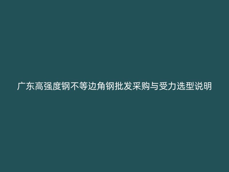廣東高強度鋼不等邊角鋼批發采購與受力選型說明