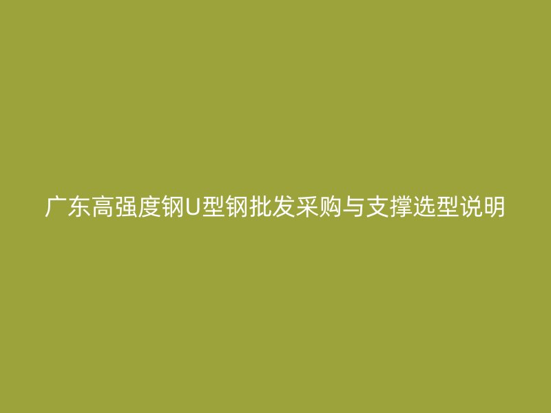 廣東高強(qiáng)度鋼U型鋼批發(fā)采購與支撐選型說明