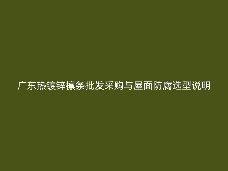 廣東熱鍍鋅檁條批發采購與屋面防腐選型說明