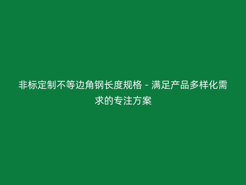 非標(biāo)定制不等邊角鋼長(zhǎng)度規(guī)格 - 滿足產(chǎn)品多樣化需求的專注方案
