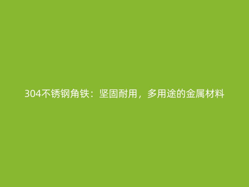 304不銹鋼角鐵：堅固耐用，多用途的金屬材料
