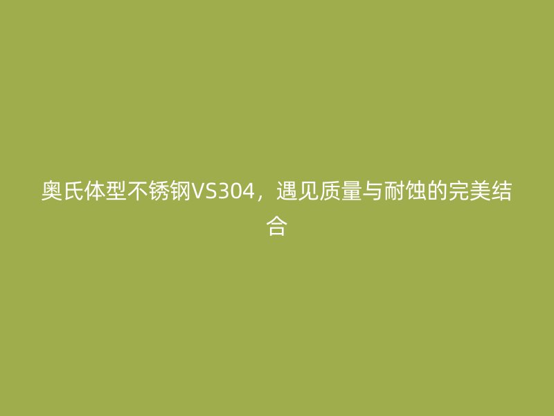 奧氏體型不銹鋼VS304，遇見質量與耐蝕的完美結合