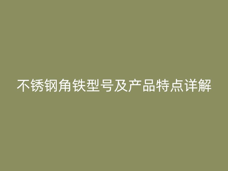 不銹鋼角鐵型號(hào)及產(chǎn)品特點(diǎn)詳解