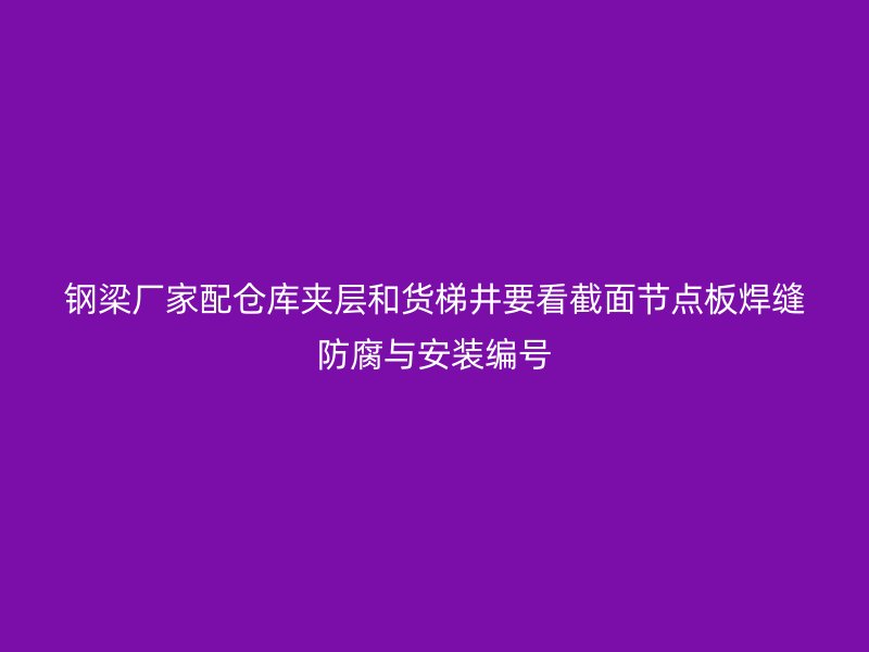 鋼梁廠家配倉庫夾層和貨梯井要看截面節點板焊縫防腐與安裝編號