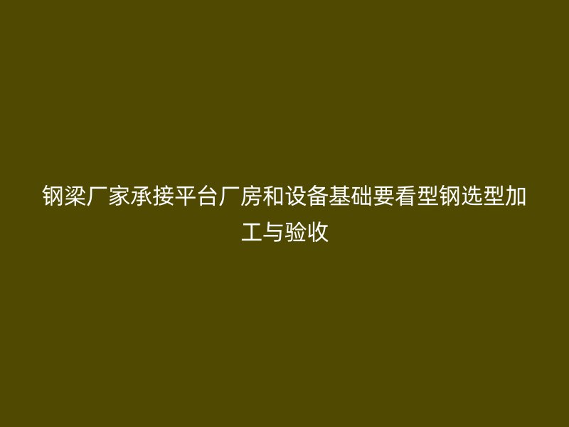 鋼梁廠家承接平臺廠房和設(shè)備基礎(chǔ)要看型鋼選型加工與驗(yàn)收