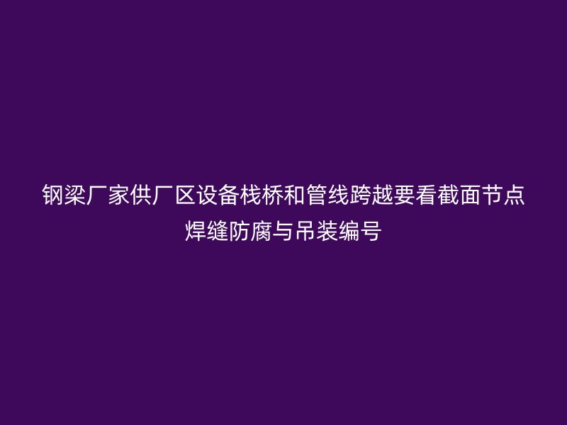 鋼梁廠家供廠區設備棧橋和管線跨越要看截面節點焊縫防腐與吊裝編號
